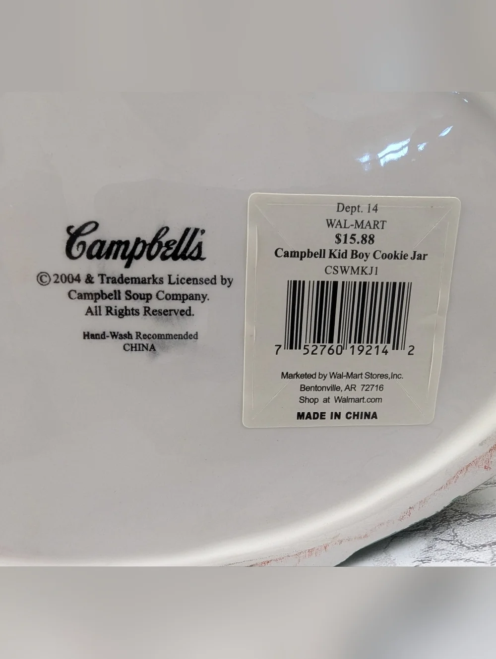 Vintage 2004 Campbell’s Kid Cookie Jar BASE ONLY No Lid Tomato Baskets